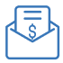 icon illustration of a envelope with a bill inside